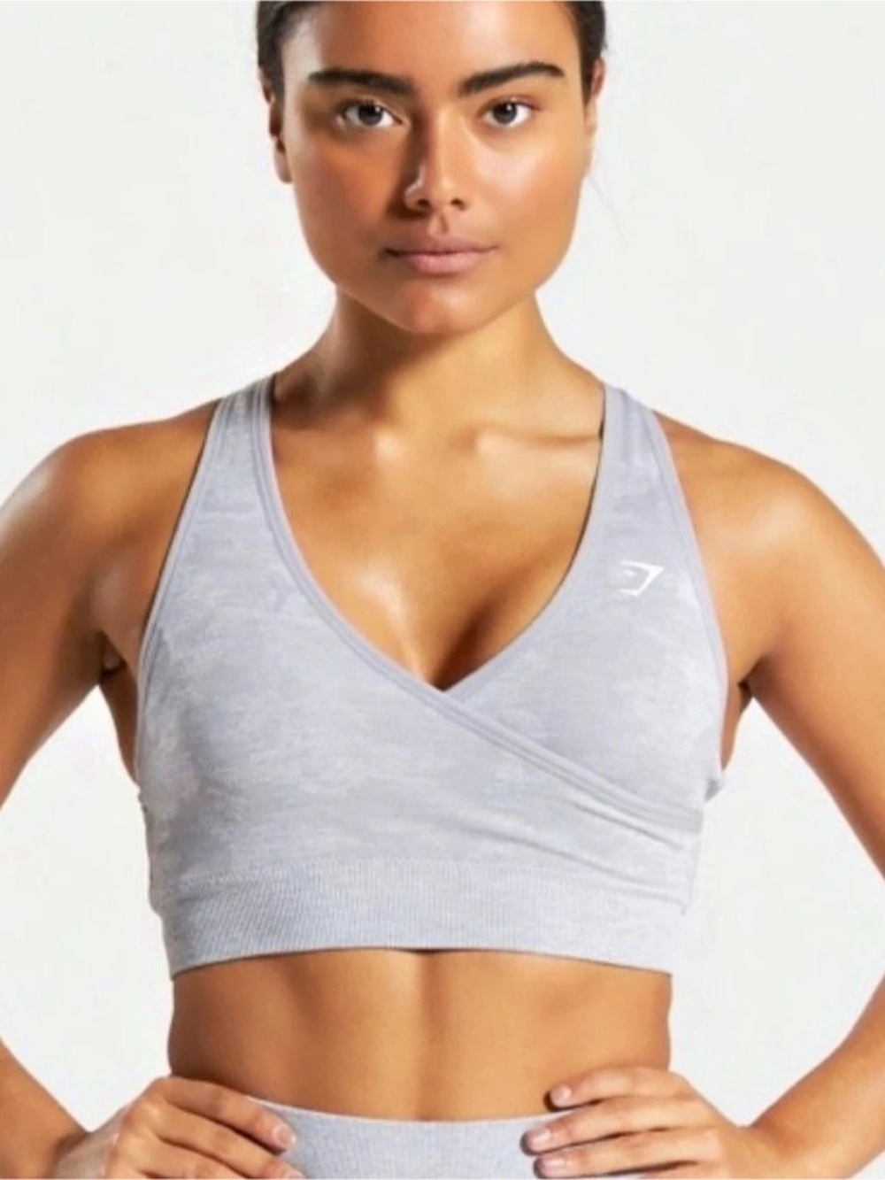 Gymshark Adapt Camo Seamless Sports Bra Gray